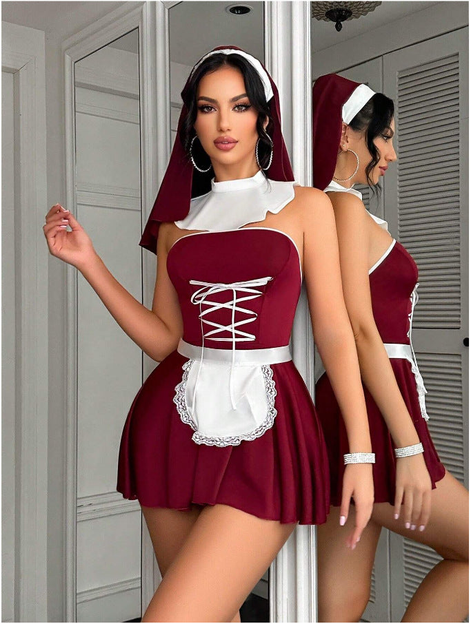 Lyrafeya French Maid Costume Set for Women