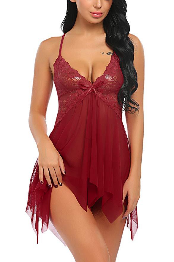 Lyrafeya Lace Mesh Slip Dress for Women