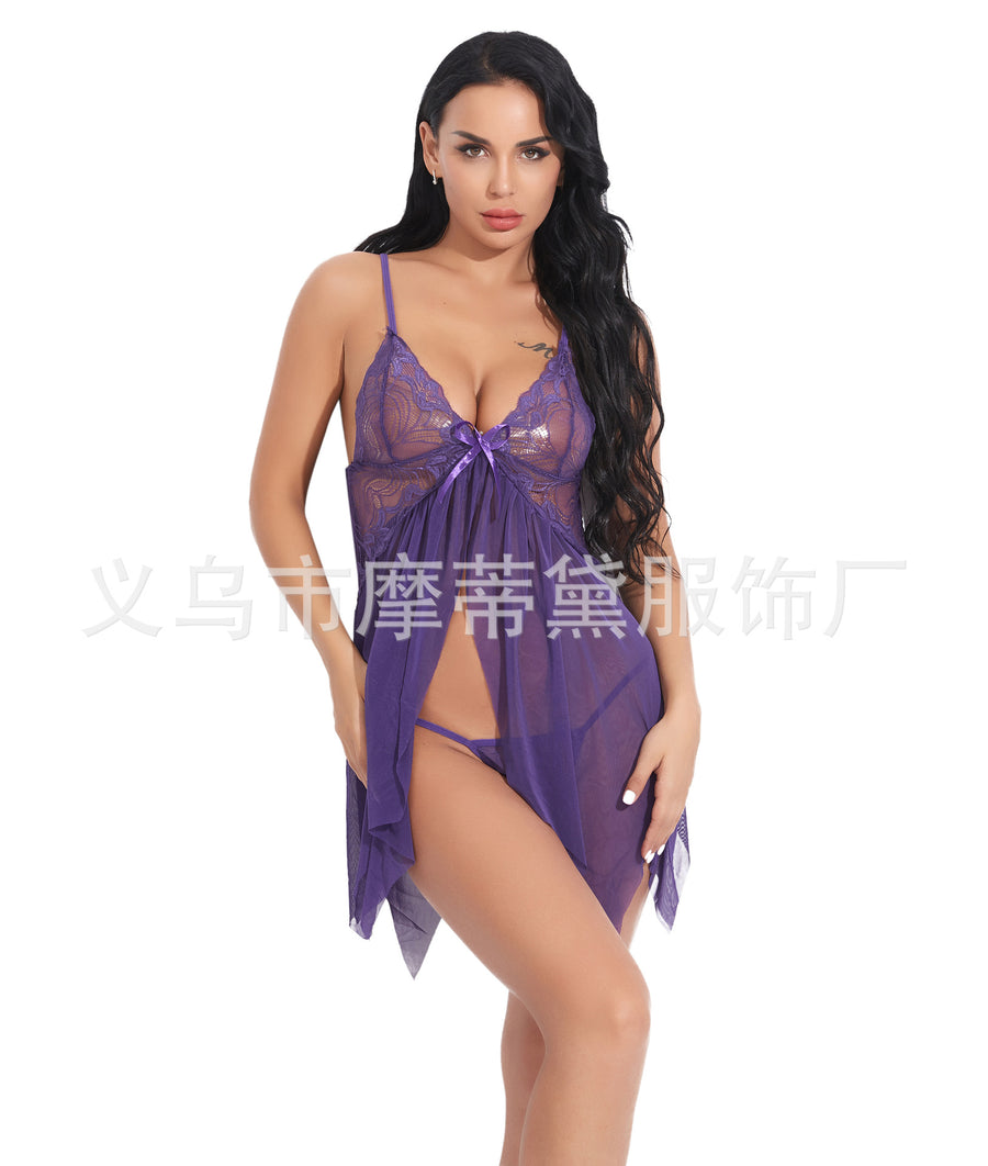 Lyrafeya Lace Mesh Slip Dress for Women