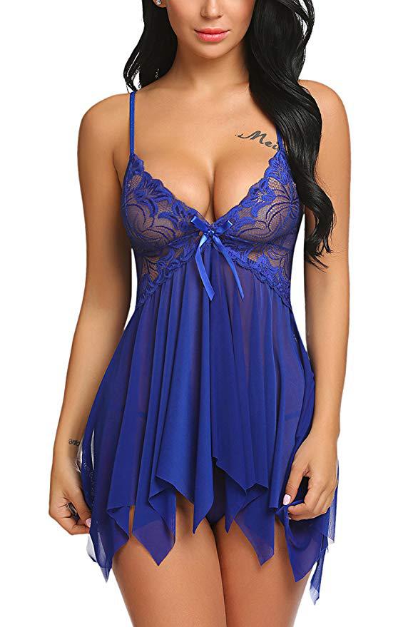 Lyrafeya Lace Mesh Slip Dress for Women