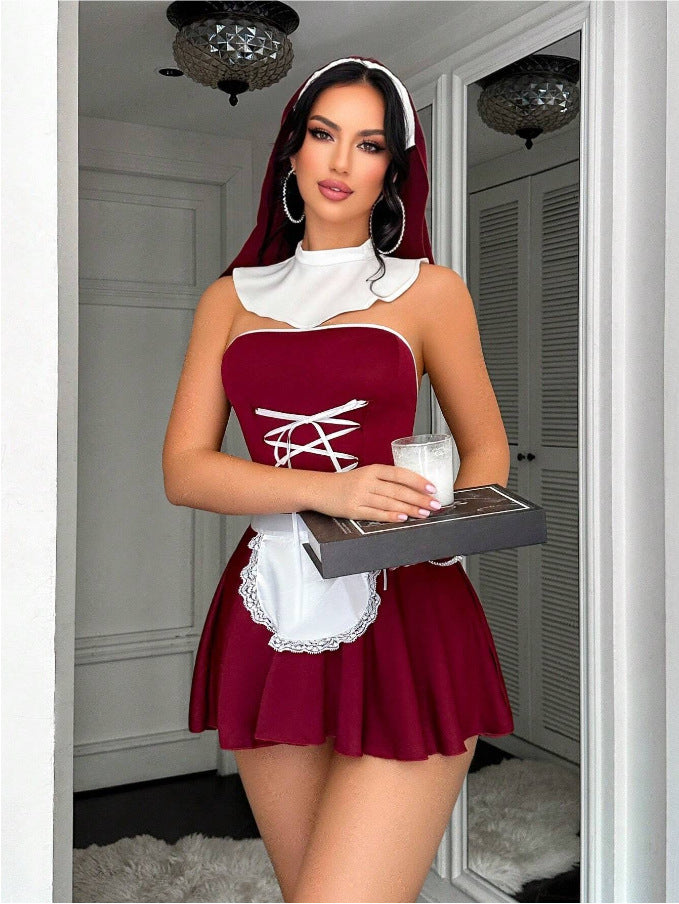 Lyrafeya French Maid Costume Set for Women