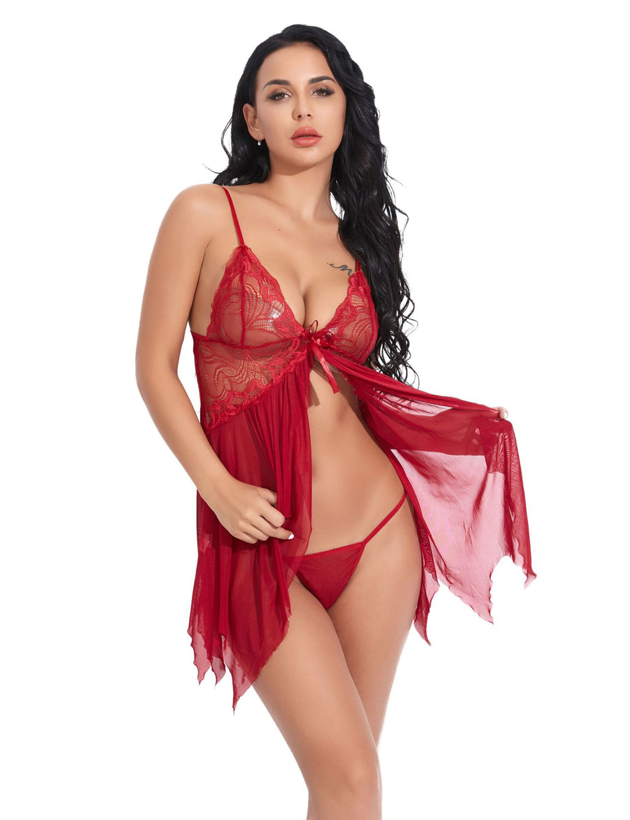 Lyrafeya Lace Mesh Slip Dress for Women