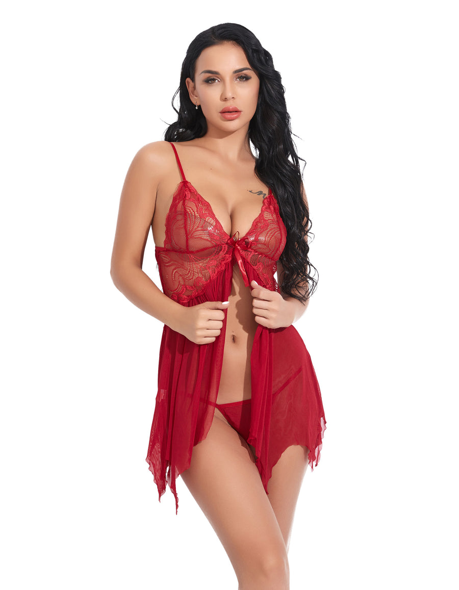 Lyrafeya Lace Mesh Slip Dress for Women