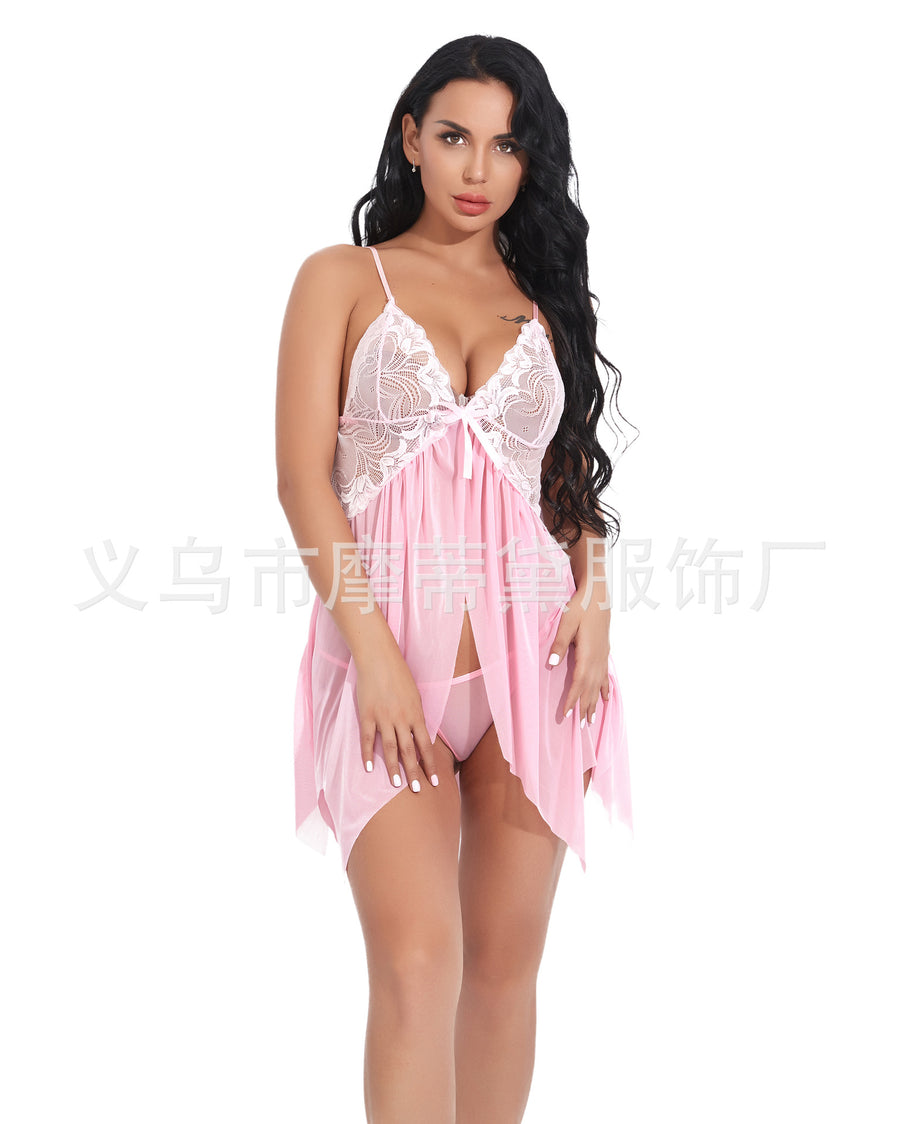 Lyrafeya Lace Mesh Slip Dress for Women