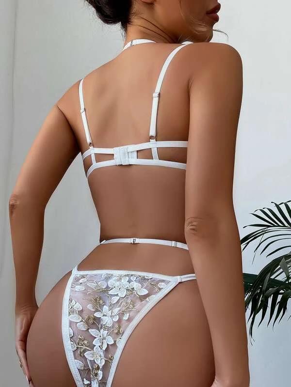 Lyrafeya Lace Embroidered Lingerie Set for Women