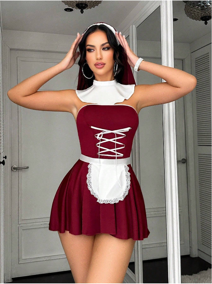 Lyrafeya French Maid Costume Set for Women