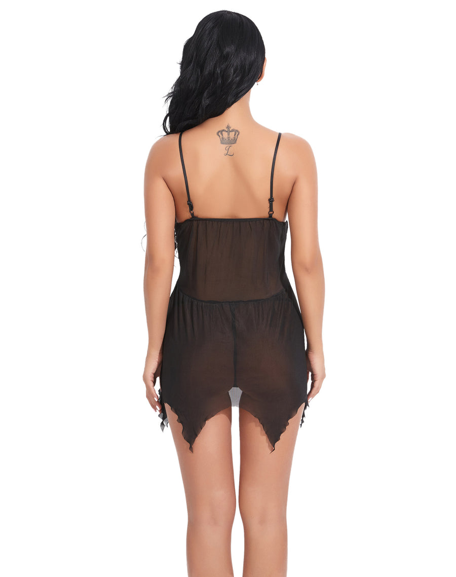 Lyrafeya Lace Mesh Slip Dress for Women