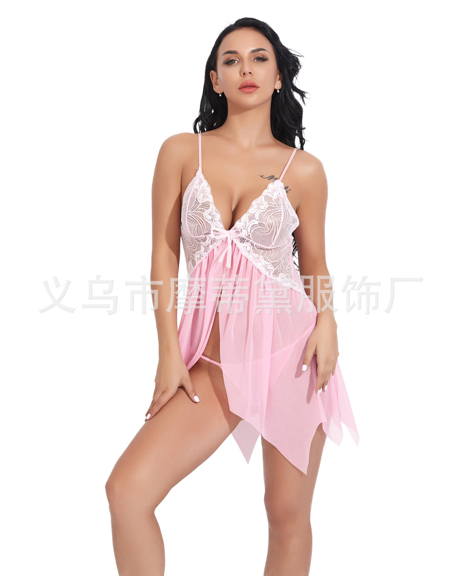 Lyrafeya Lace Mesh Slip Dress for Women